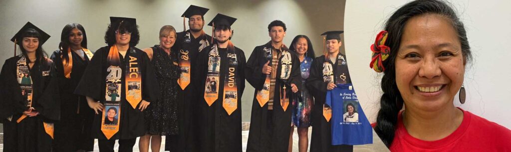 Dionne and graduates from Dionne's class.