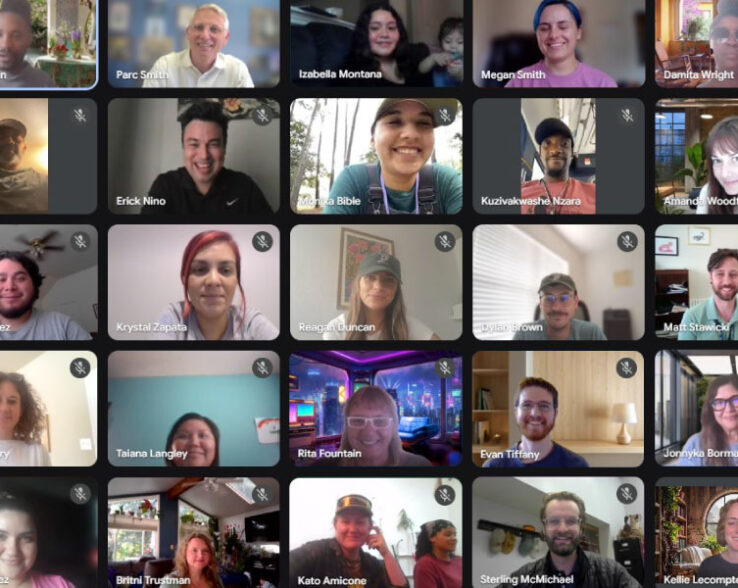 AYW staff members on a virtual meeting